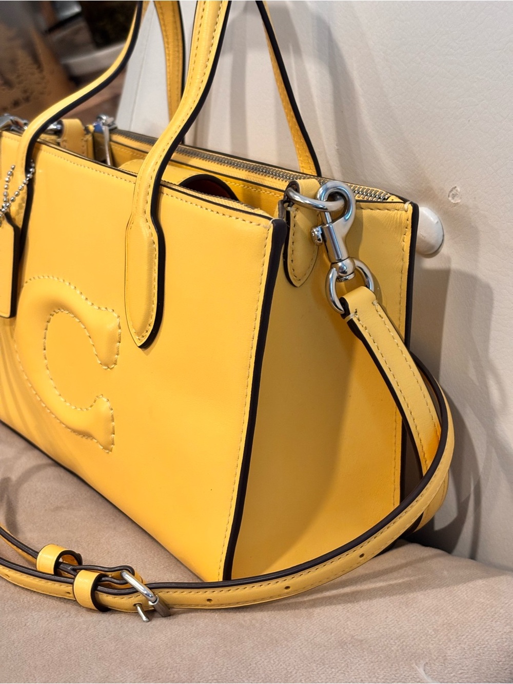 COACH Nina Yellow Small Tote Bag (Style #CT804) in the color Daisy NWOT - Picture 4 of 16